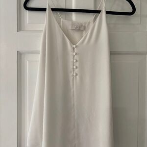 Loft covered button strappy cami in cream